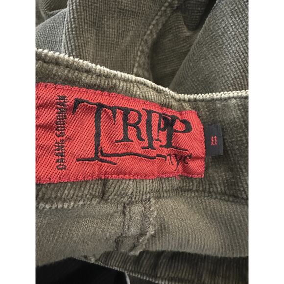 Tripp NYC Corduroy Low Rise Pants Green Women's Size 11 Y2k Goth Grunge Punk - Picture 9 of 15